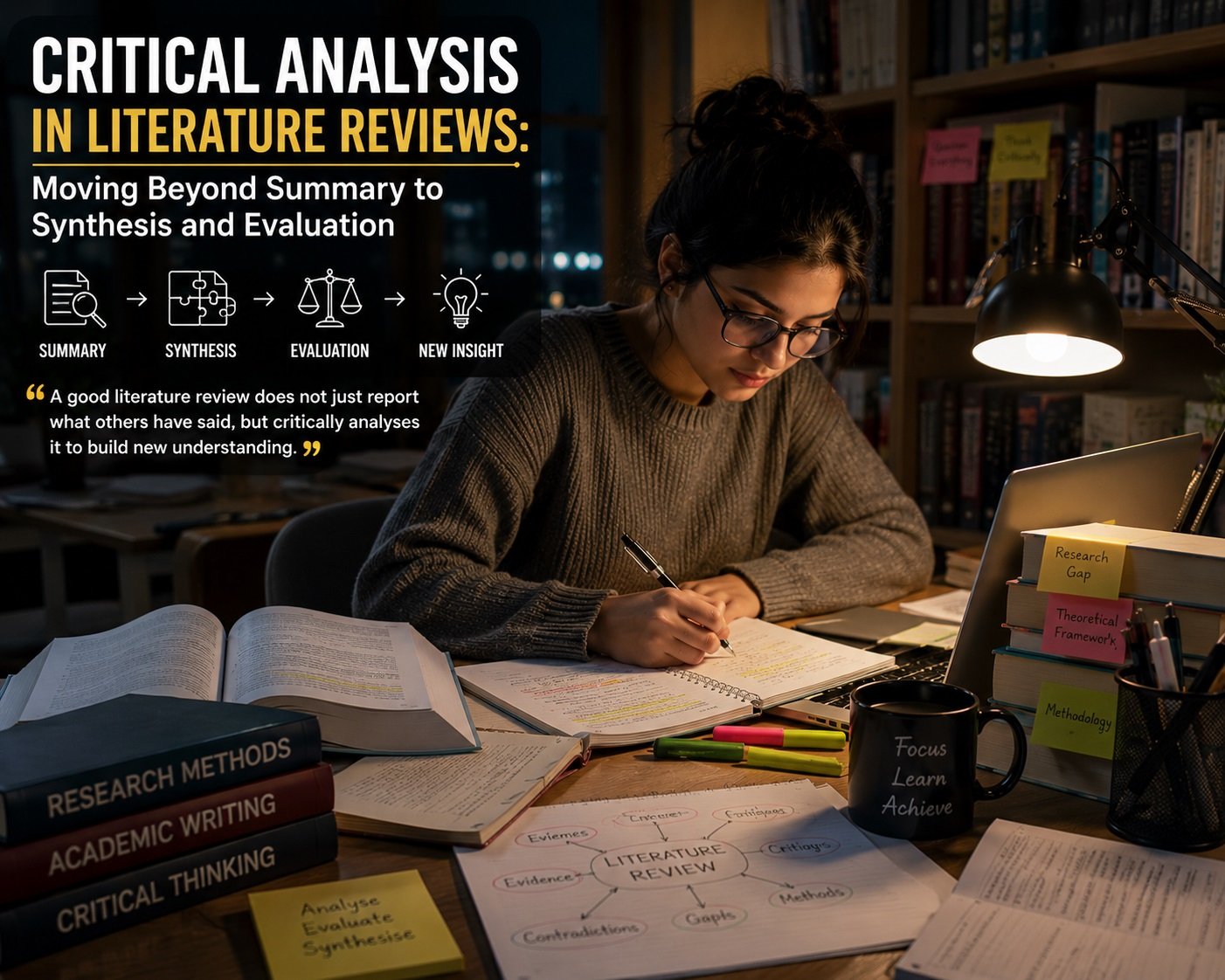 Critical Analysis in Literature Reviews: Moving Beyond Summary to Synthesis and Evaluation